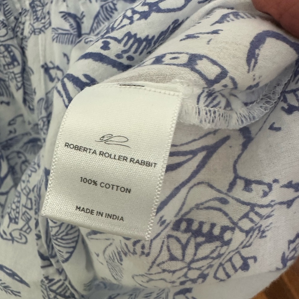 Roberta Roller Rabbit Blue and White Patterned Top - Picture 6 of 7